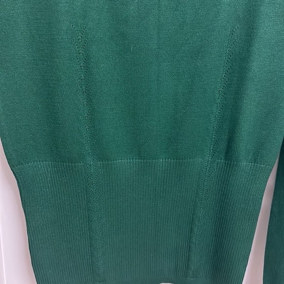 Mango sweater / jersey with stretch, U-neck and long sleeves in green! Size UK L - Picture 12 of 13